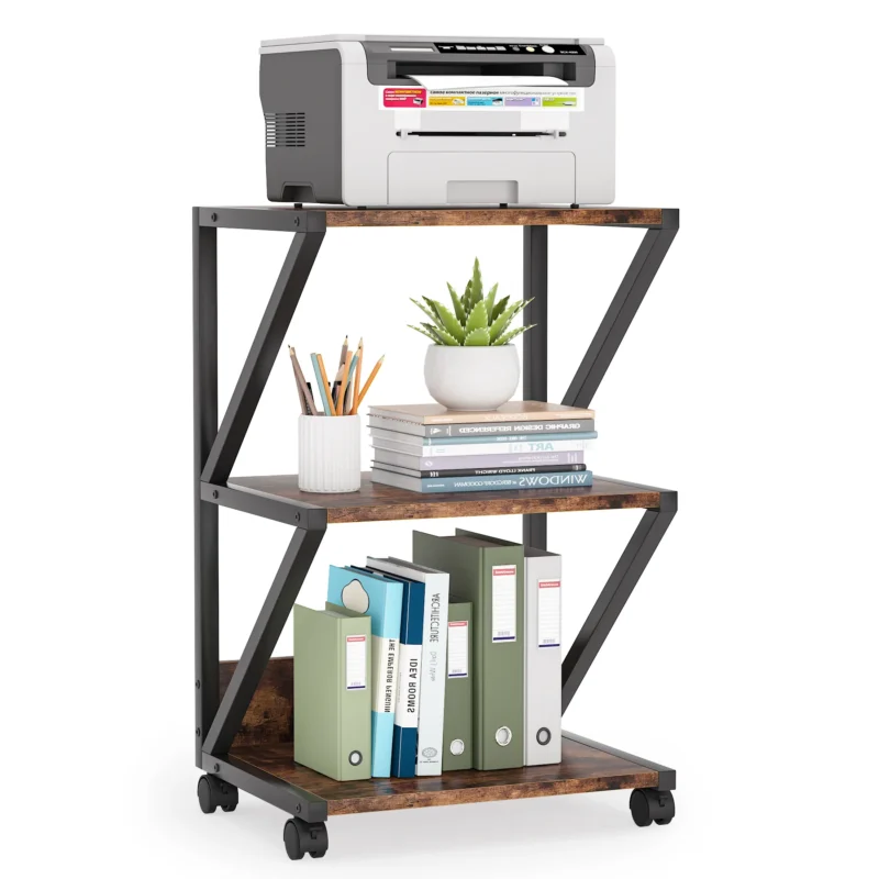 3-Tier Printer Cart Under Desk Storage Shelf