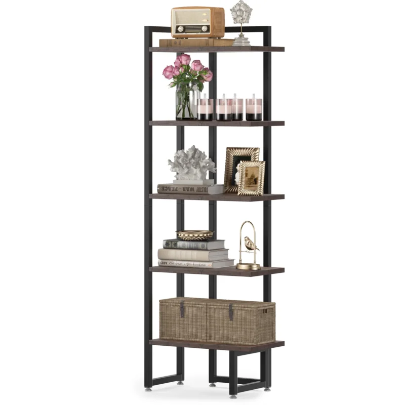 Corner Shelf, 5 Tier Corner Bookshelf Storage Rack