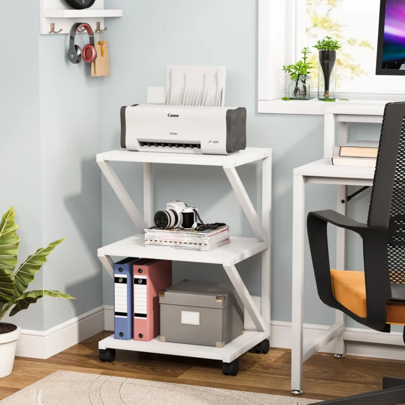 3-Tier Printer Cart Under Desk Storage Shelf - Image 4