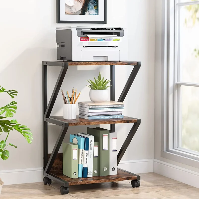 3-Tier Printer Cart Under Desk Storage Shelf - Image 6