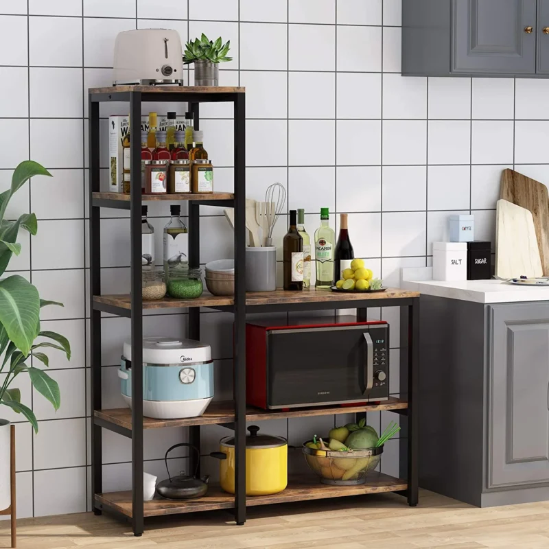 5-Tier Kitchen Bakers Rack with Storage Shelf - Image 7