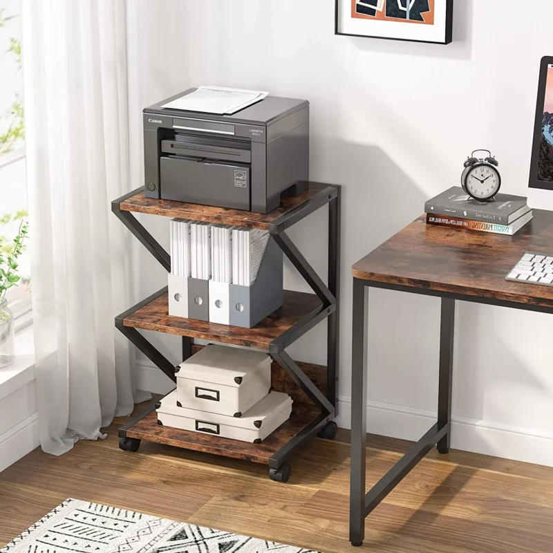 3-Tier Printer Cart Under Desk Storage Shelf - Image 7