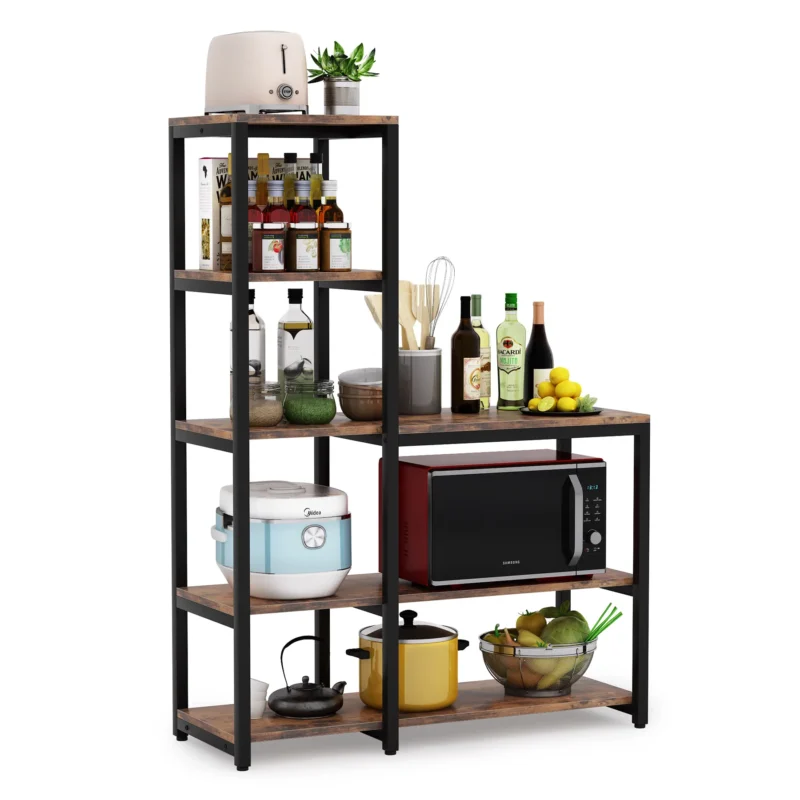 5-Tier Kitchen Bakers Rack with Storage Shelf