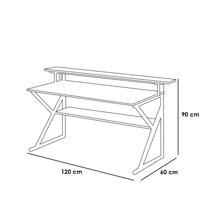 Gaming Desk, Computer Desk with Monitor Stand and Shelf - Image 9