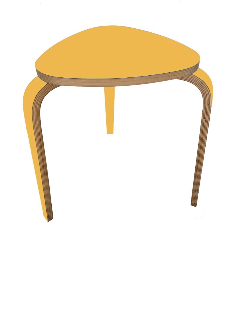 triangular shaped Yellow Coffee Table for Living Room Wooden chair Home Furniture for Bedroom Kitchen Office - Image 4