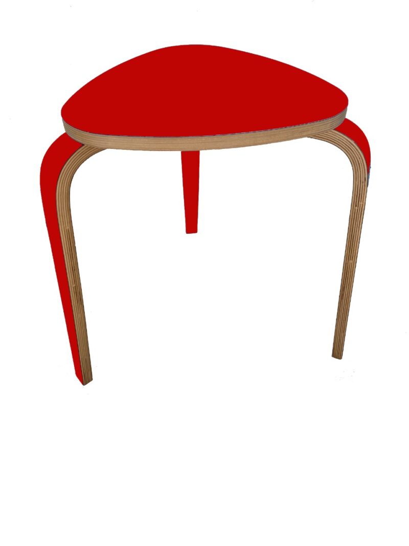 triangular shaped Red Coffee Table for Living Room Wooden chair Home Furniture for Bedroom Kitchen Office - Image 4