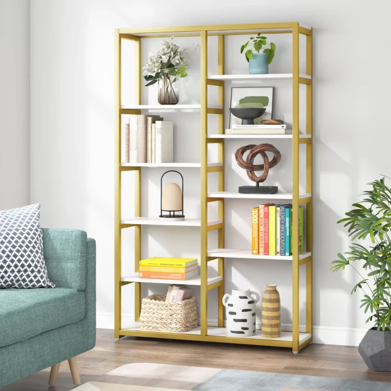 Bookshelf Bookcase, 10-Open Shelf Etagere Bookcase - Image 11