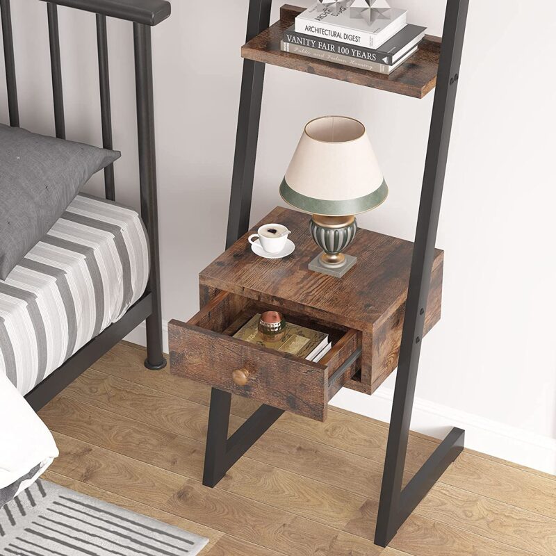 1 Drawer Nightstand, Retro Tall Bedside Table Entryway Table - Image 5