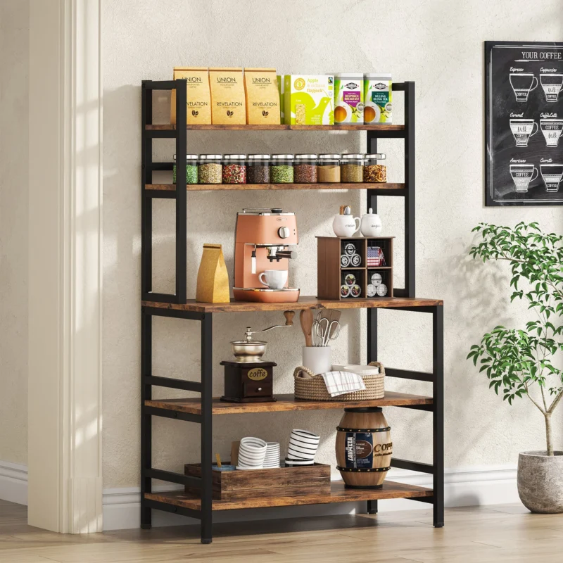 Kitchen Baker's Rack, 5-Tier Freestanding Kitchen Utility Storage Shelf - Image 4