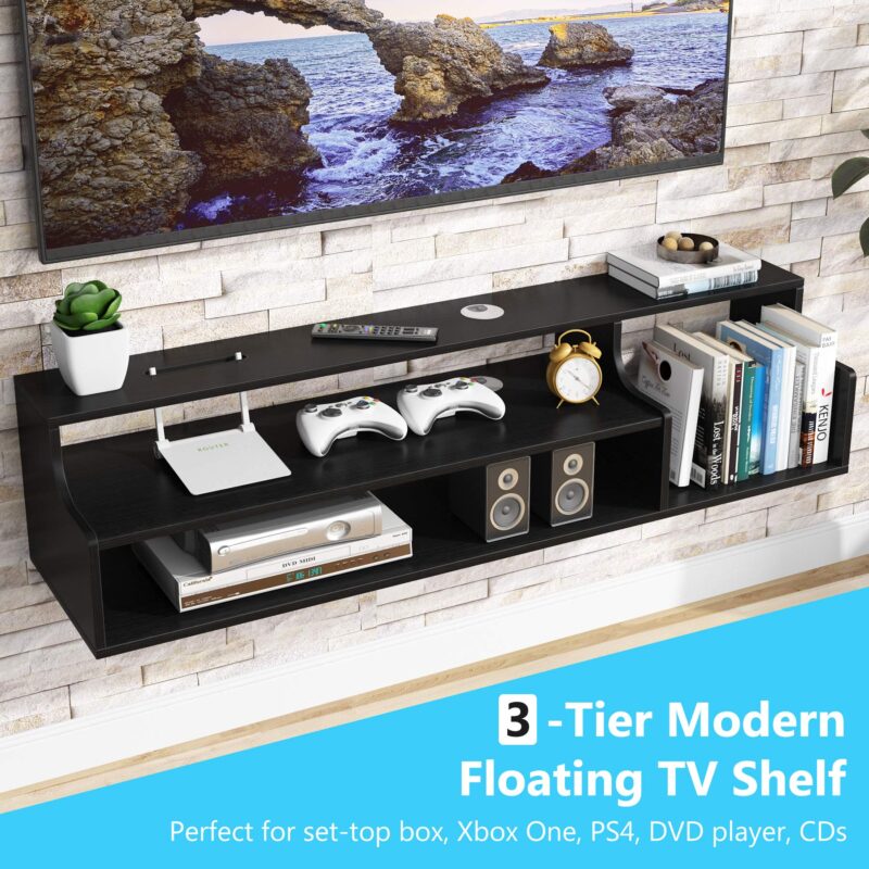 Floating TV Shelf, Modern Wall Mounted Media Console Shelf - Image 3