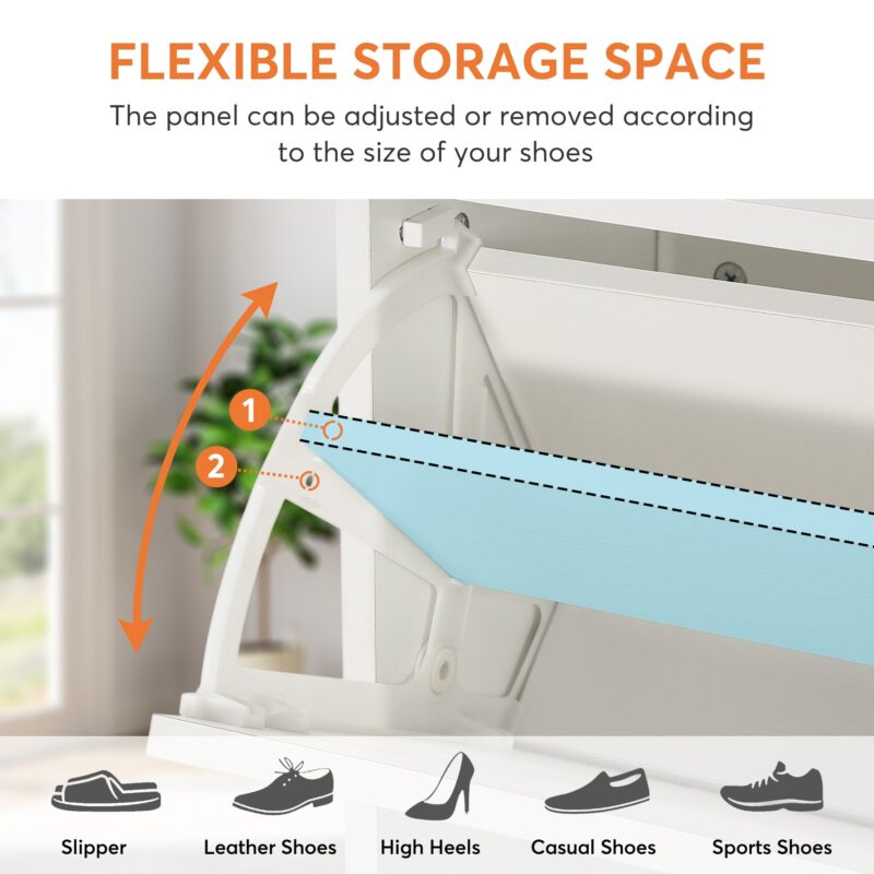 Shoe Cabinet, Freestanding Shoe Storage Organizer with 3 Flip Drawers - Image 6