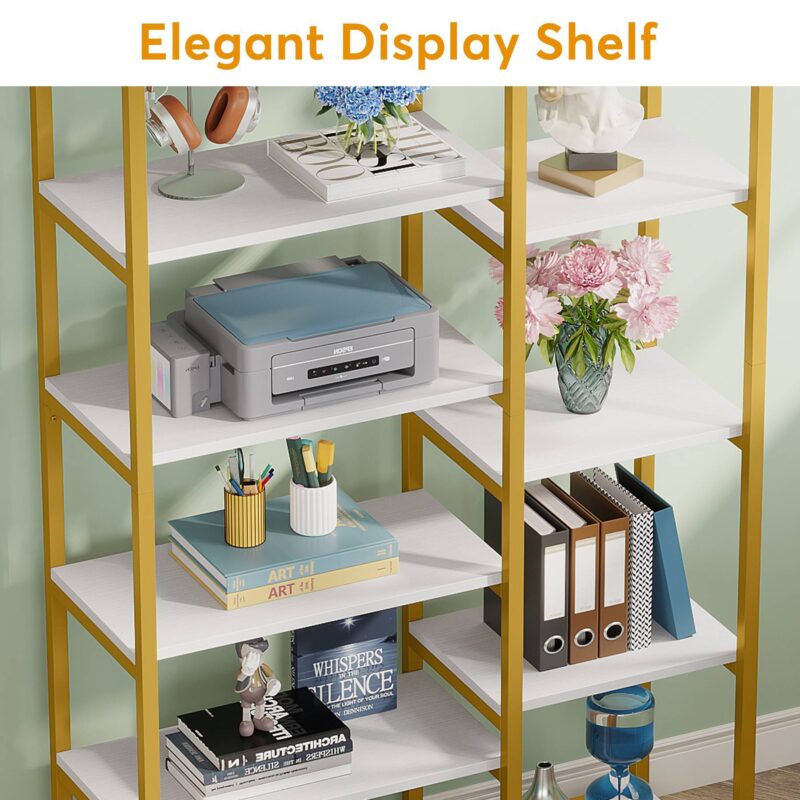 Bookshelf, 9-Tier Modern bookcase with Open Shelves - Image 7