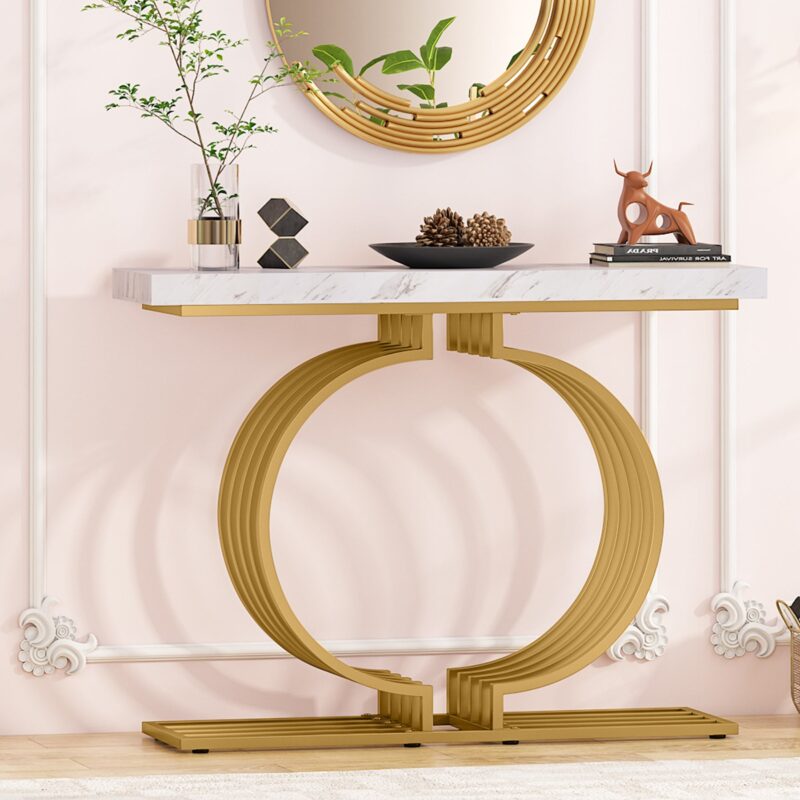 Console Table, 40 inch Entryway Sofa Table with Gold Base - Image 3