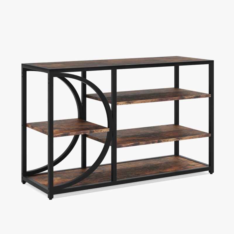 Console Table, 40 Inch Sofa Entryway Table with 5-Tier Storage Shelves