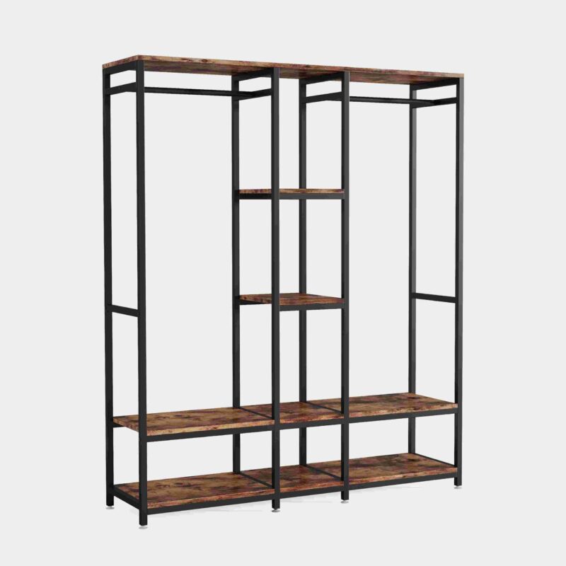 Freestanding Closet Organizer, Double Rod Clothes Rack - Image 3