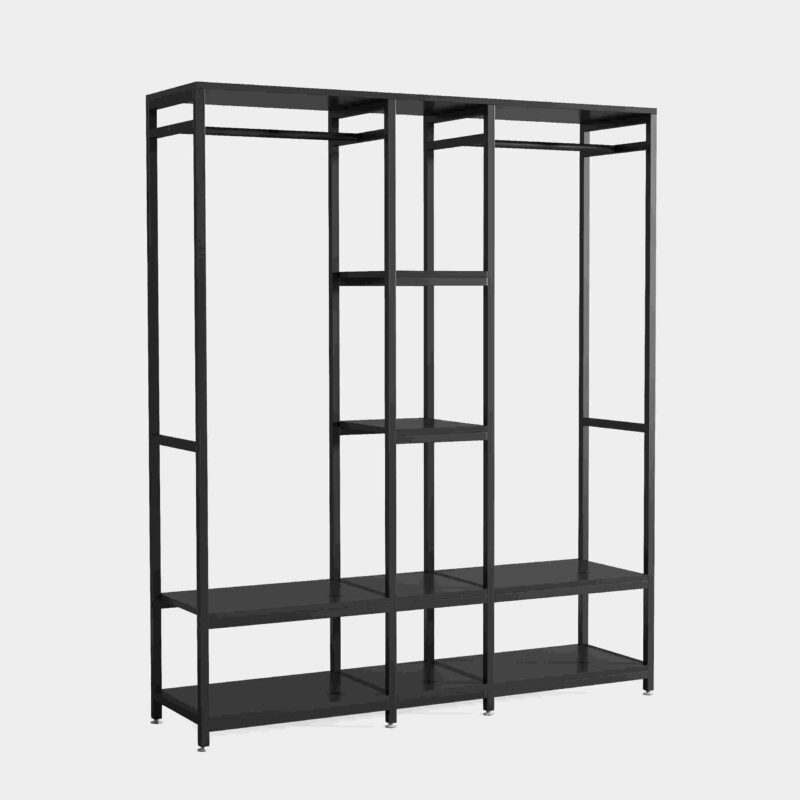 Freestanding Closet Organizer, Double Rod Clothes Rack - Image 9