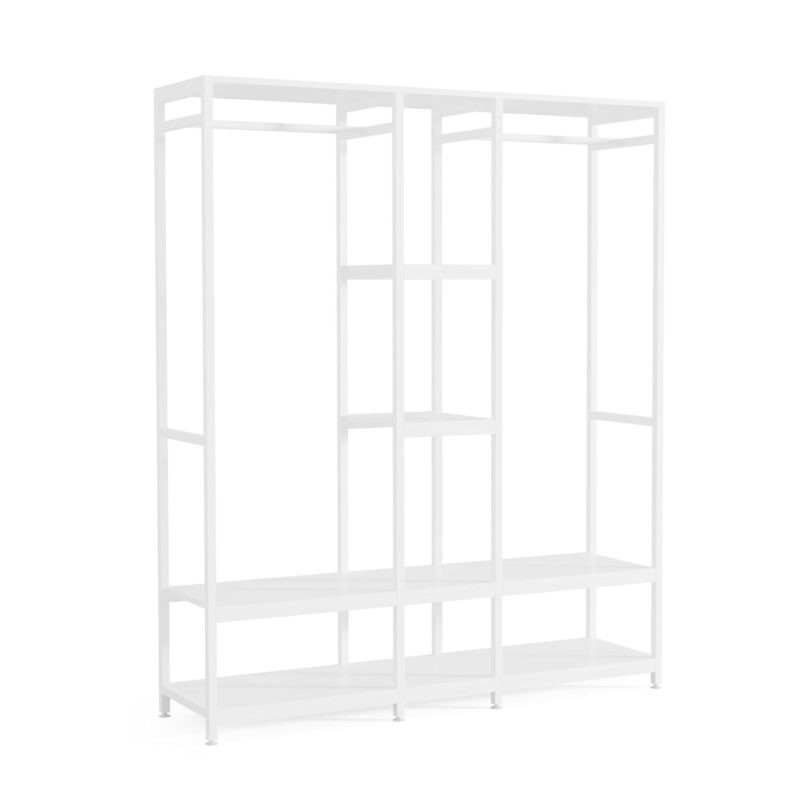 Freestanding Closet Organizer, Double Rod Clothes Rack - Image 10