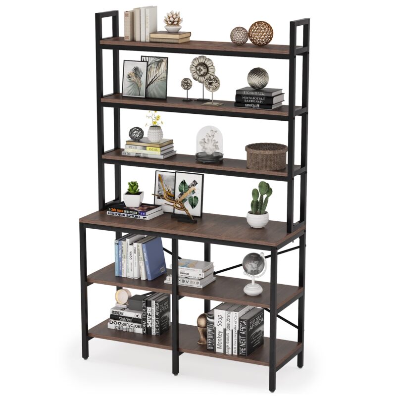 Bookshelf, 6-Tier Standing Etagere Bookcase Storage Rack