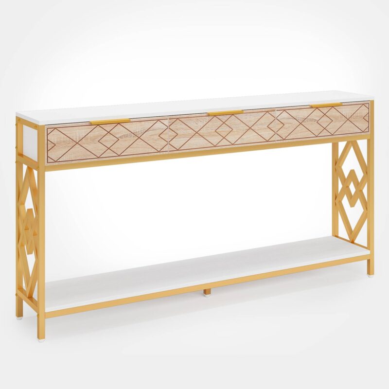 Console Table, 70.9 inch Sofa Entryway Table with 3 Drawers & Shelves - Image 2