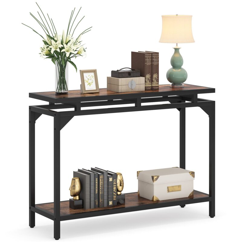 Console Table,  40” Entryway Sofa Table with 2 Tier Storage Shelf - Image 7