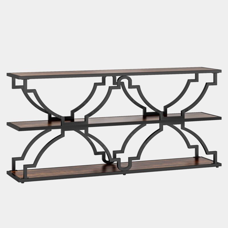 Console Table, 70.9" Industrial 3 Tiers TV Stand Hallway Sofa Table - Image 2