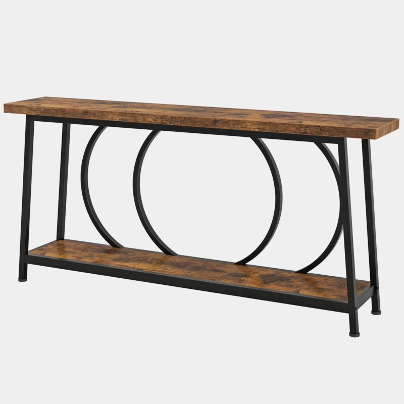 Console Table, 70.9" Sofa Entryway Table with 2 Open Storage Shelves - Image 2