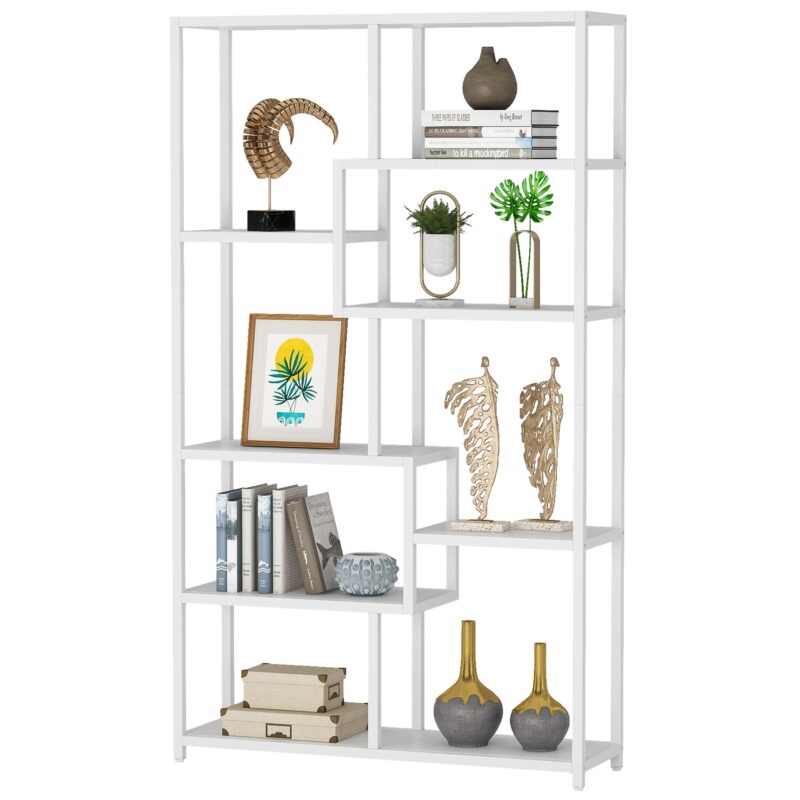 Bookshelf, 8-Open Shelf Etagere Bookcase Storage Organizer - Image 7