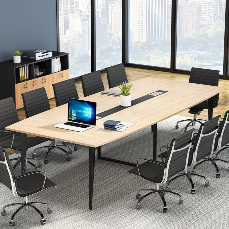 Conference Table, Modern 6FT / 8FT Boat Shaped Meeting Table - Image 2