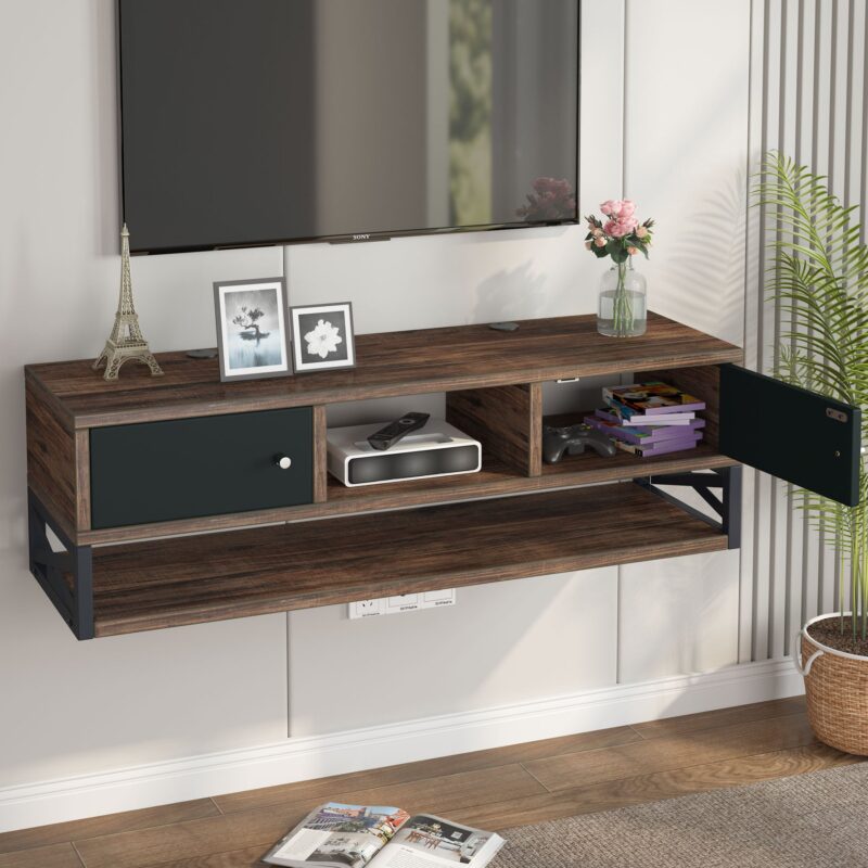 Floating TV Stand, 3-Tier Entertainment Center Media Console Shelf - Image 3