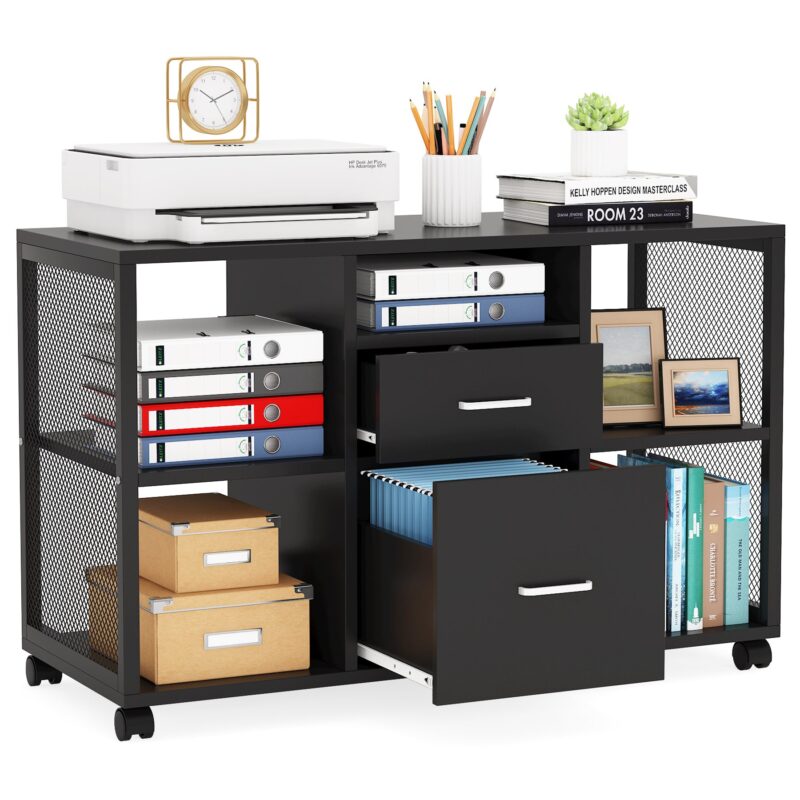 File Cabinet, 2-Drawer Mobile Filing Cabinets Printer Stand