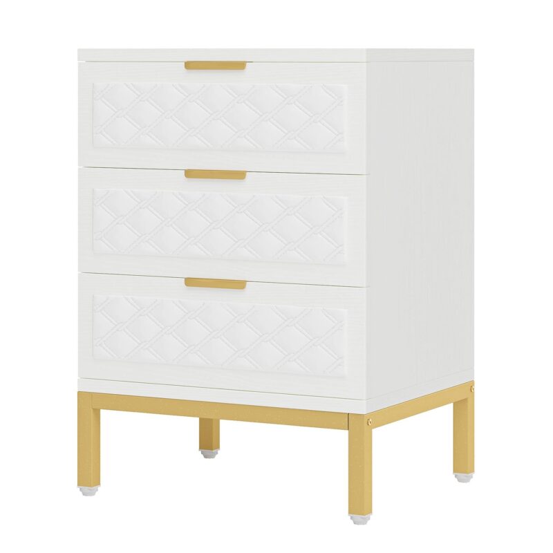 Nightstand, 3-Drawer Modern Beside Table End Table - Image 2