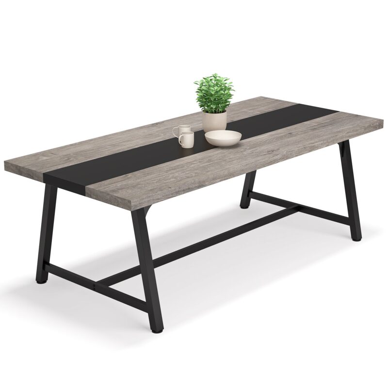 Dining Table for 8 People, 70.87" Rectangular Wood Kitchen Table - Image 7