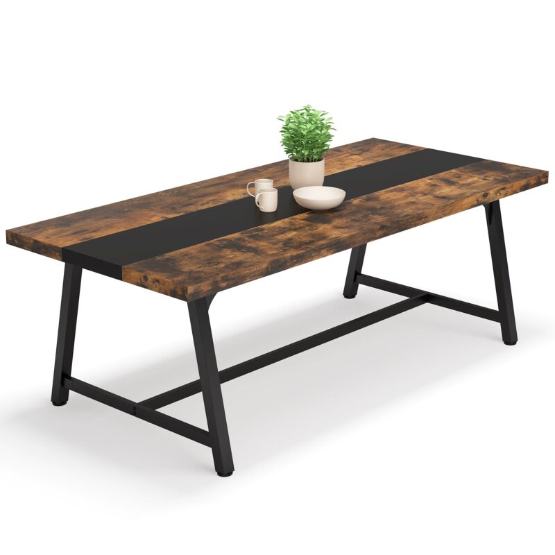 Dining Table for 8 People, 70.87" Rectangular Wood Kitchen Table