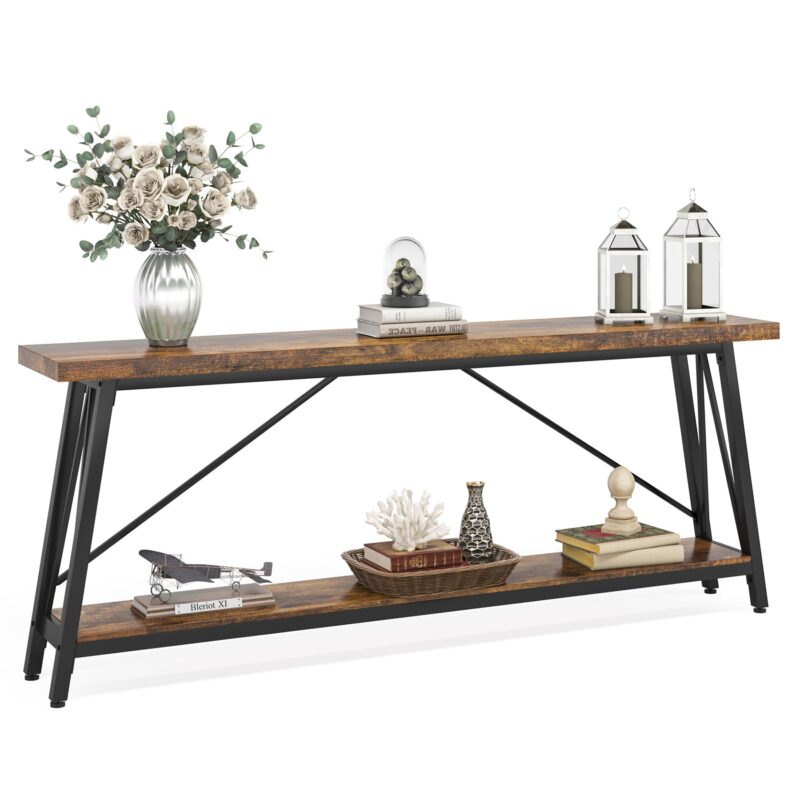 Console Table, 70.9 Inches Extra Long Sofa Table Behind Couch - Image 2