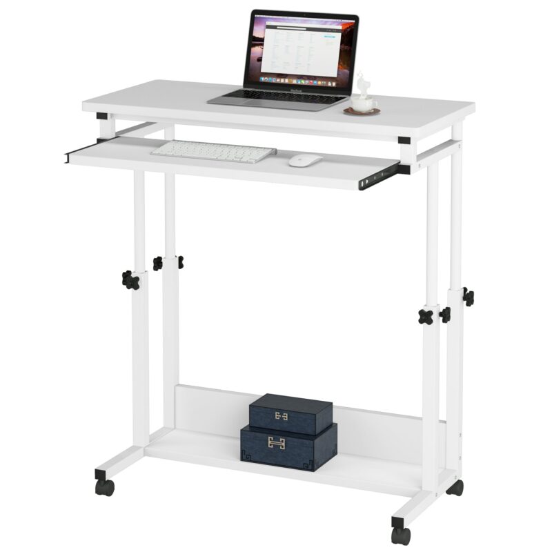 Height Adjustable Desk, Rolling Standing Desk Portable Desk - Image 6