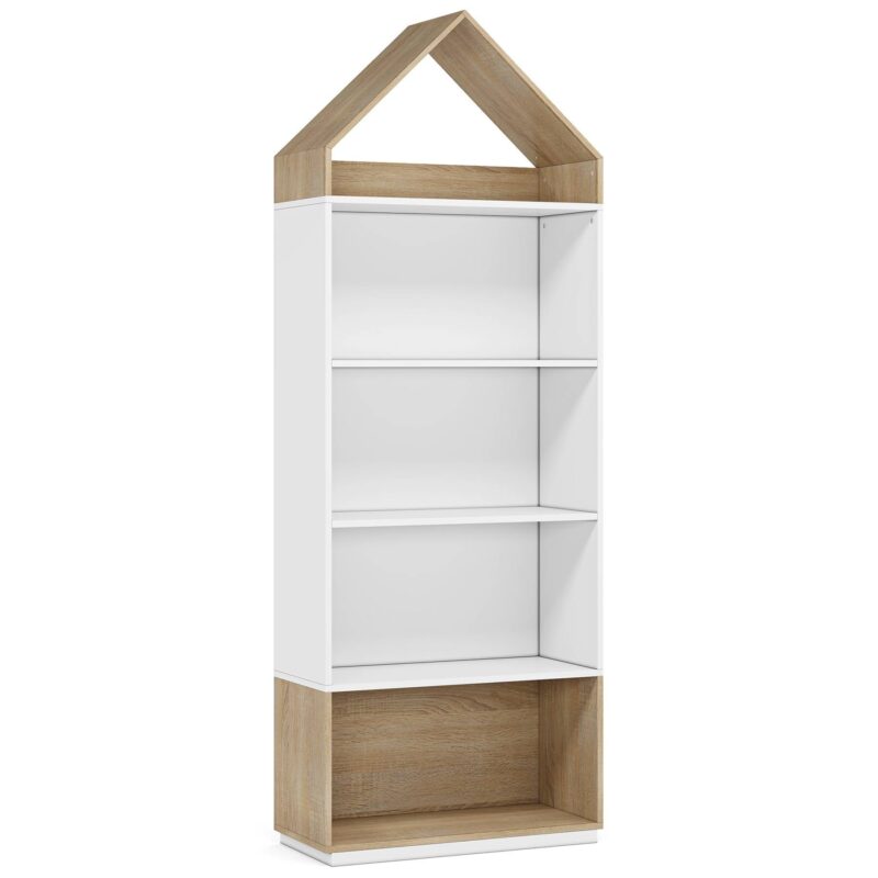 Bookshelf, 5-Shelf Skinny Cube Bookcase Display Shelving Unit - Image 2