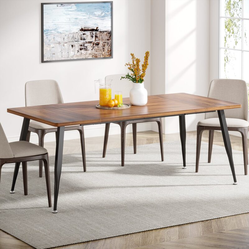 Dining Table, 70.9"  Kitchen Dinner Table for 6 to 8 People