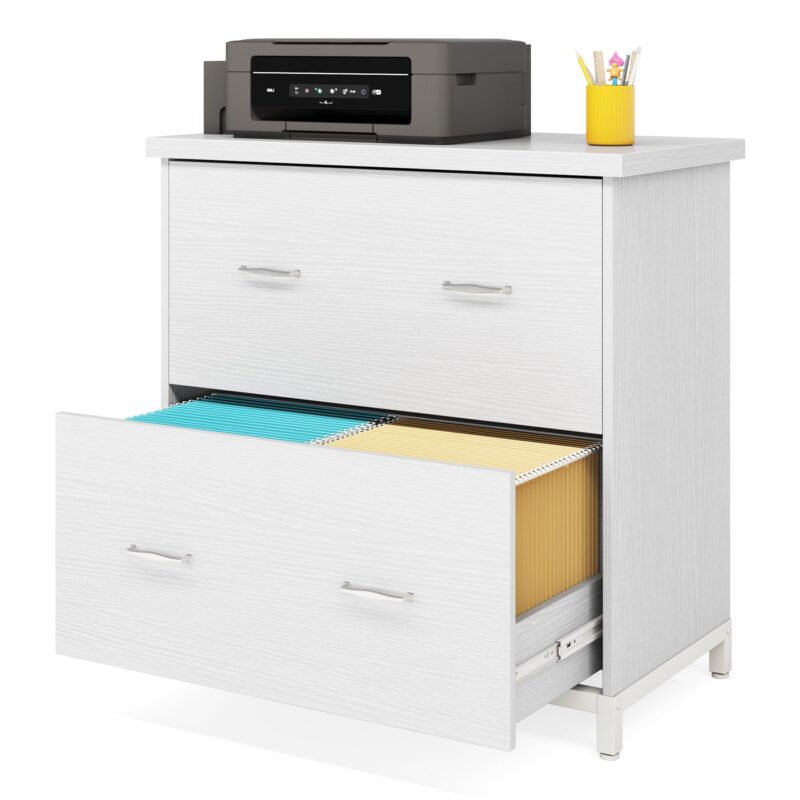 File Cabinet, 2-Drawer Lateral Filing Cabinet Printer Stand - Image 9