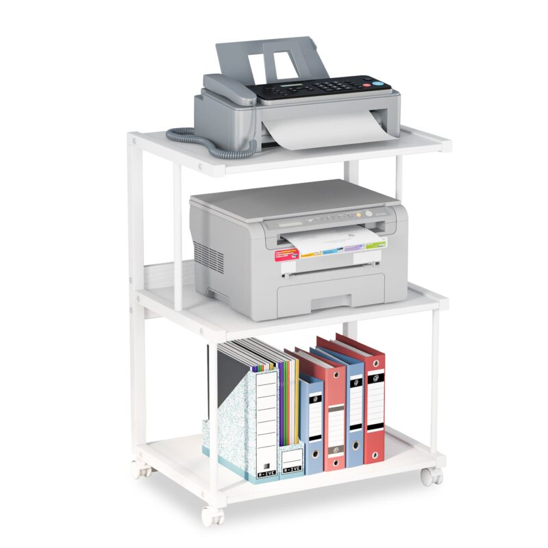 Printer Stand, Rolling Printer Table with 3 Storage Shelves - Image 7