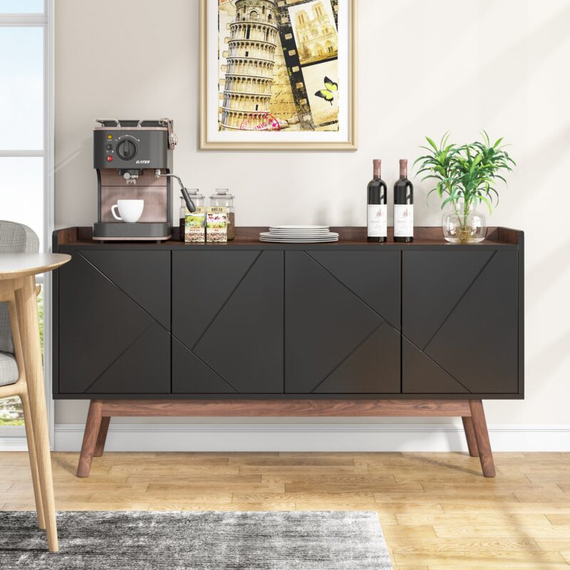 Sideboard Buffet, 55" Kitchen Buffet Cabinet Coffee Bar Table - Image 3