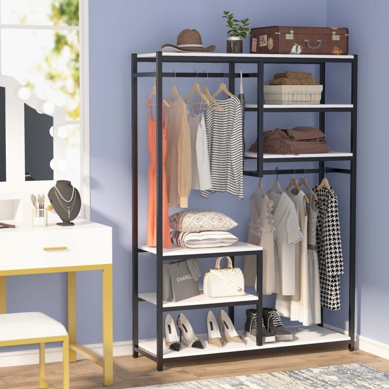 Freestanding Closet Organizer, 47 inches Wide Garment Racks - Image 3