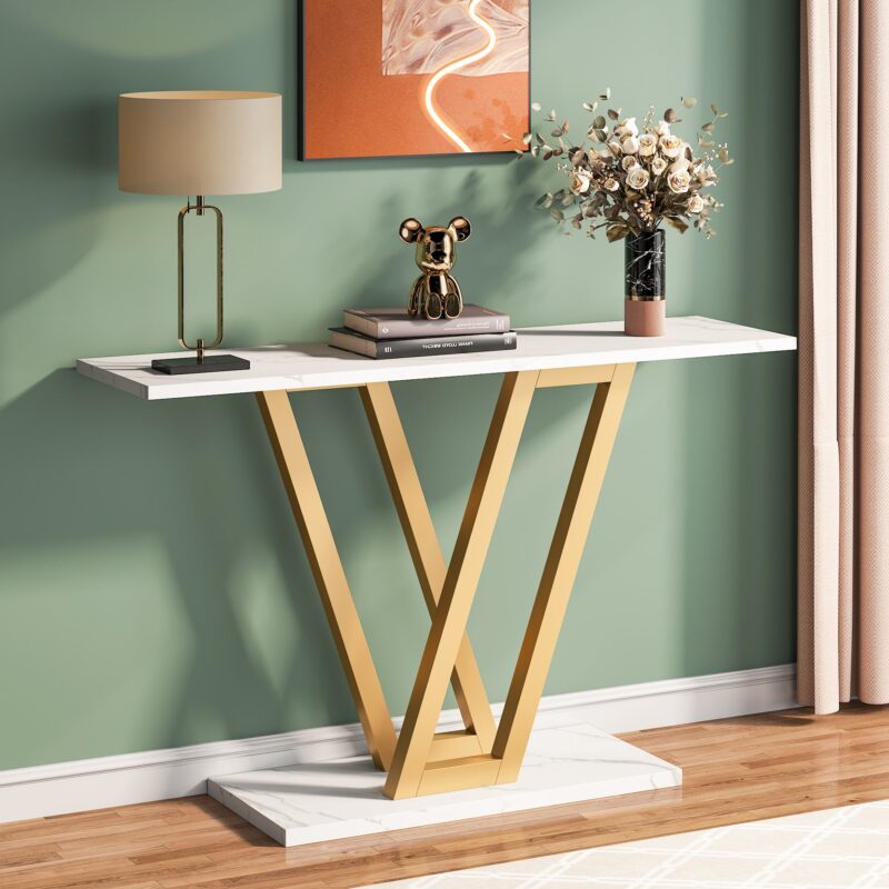 43 Inch Console Table, Industrial Entryway Hallway Table - Image 8