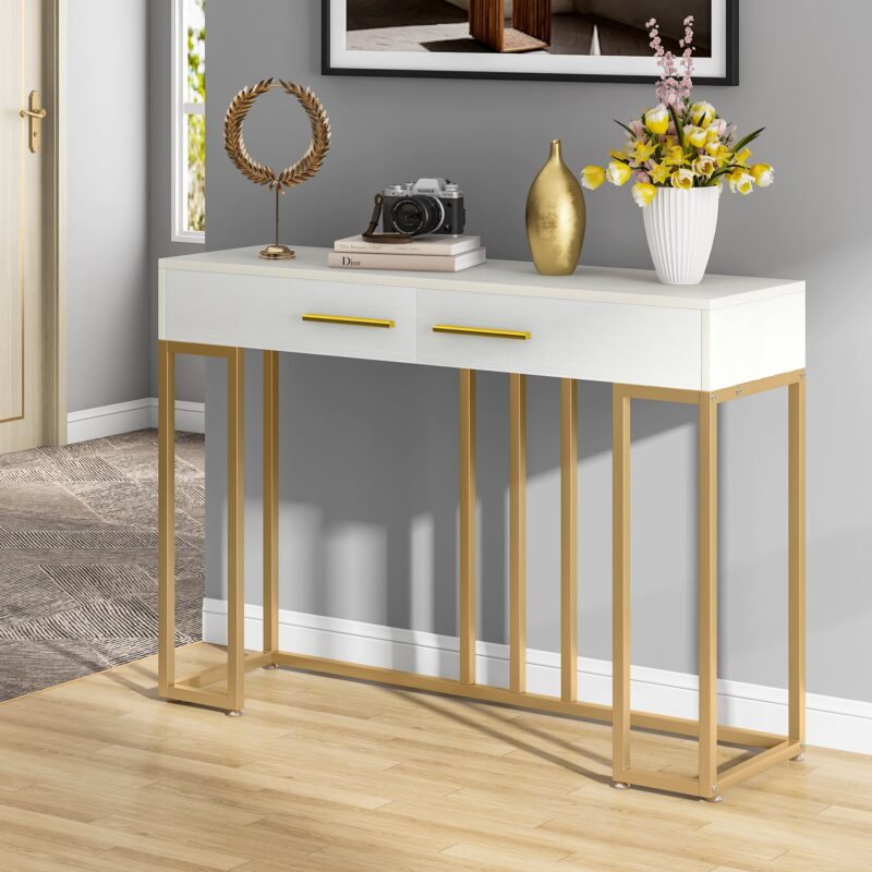 Console Table, Modern Sofa Couch Table with 2-Drawer - Image 2