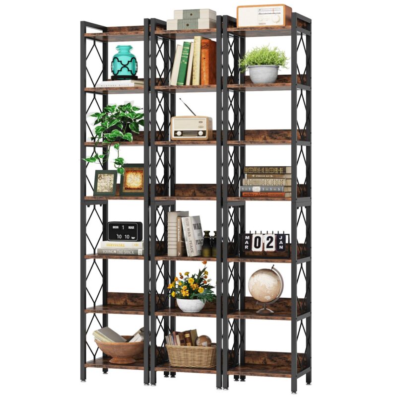 Corner Shelf, 78.7" Narrow Bookshelf 7 Tier Corner Bookcase - Image 11