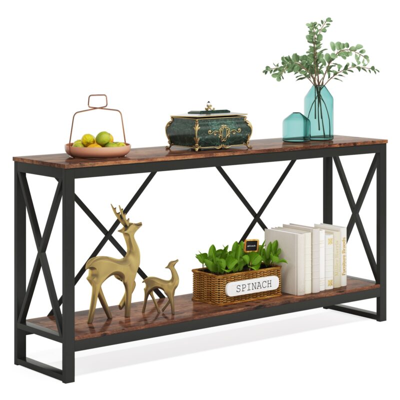 Console Table, 70.9" Entry Sofa Table with Open Storage Shelf - Image 2