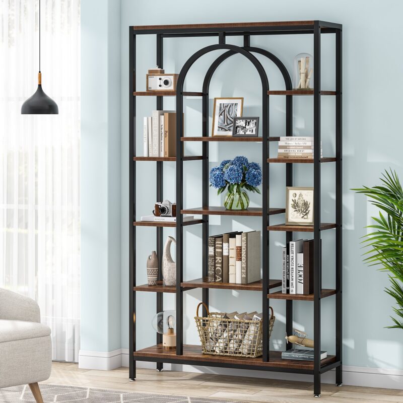 Bookshelf, 70.9" Etagere Bookcase Open Display Shelf - Image 4