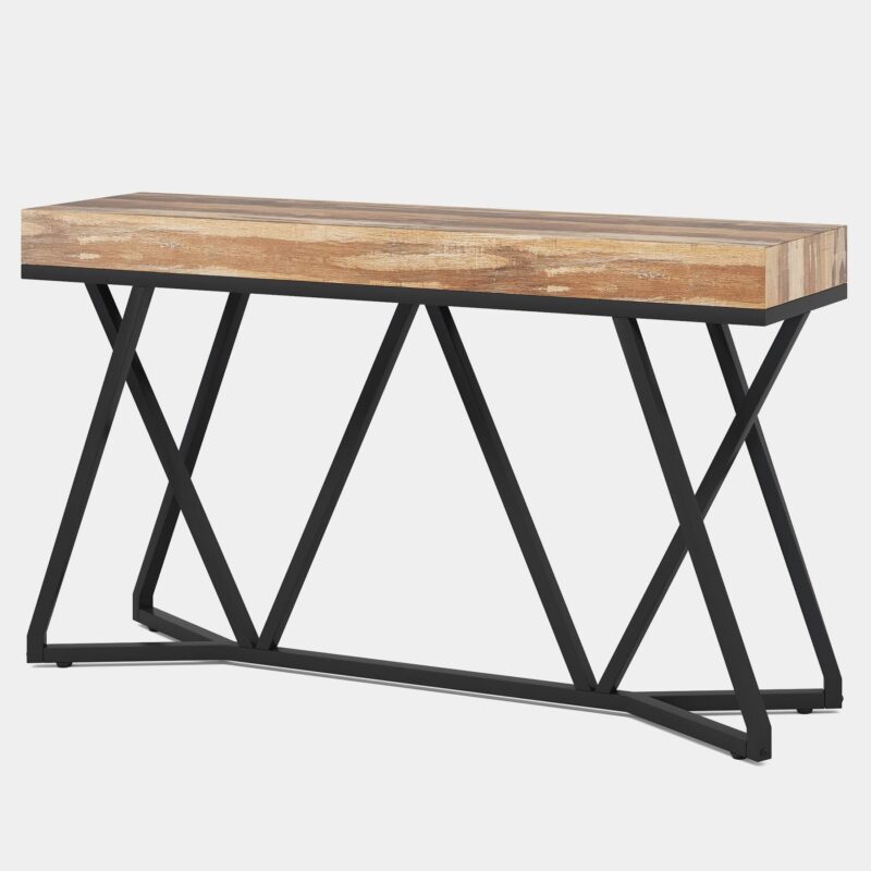 Console Table, 55" Farmhouse Sofa Table Wood Entryway Table - Image 2