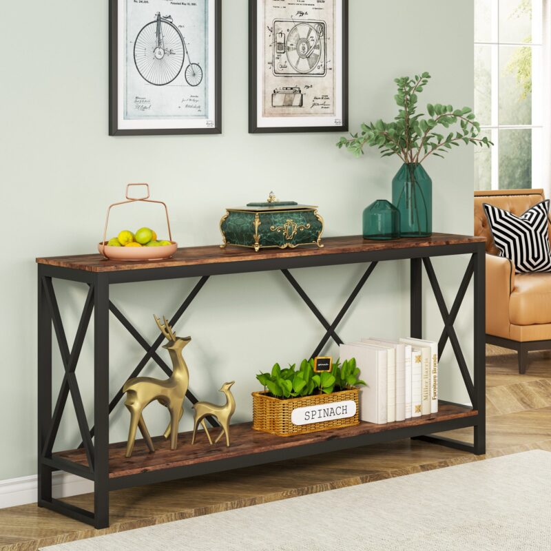 Console Table, 70.9" Entry Sofa Table with Open Storage Shelf - Image 6