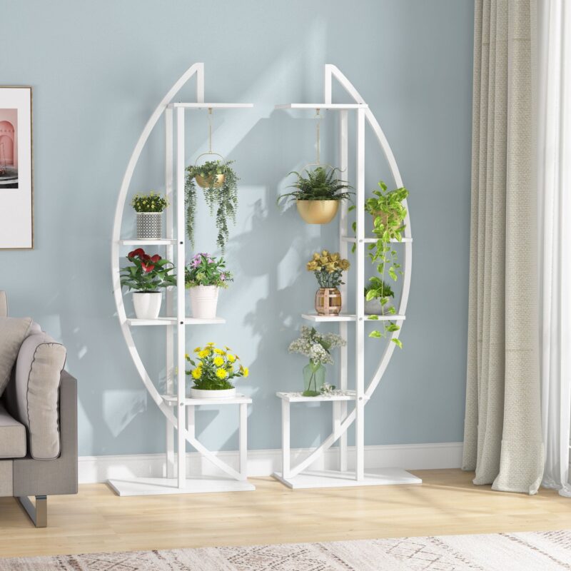 Plant Stand, 5-Tier Curved Flower Display Shelf Pack of 2 - Image 2