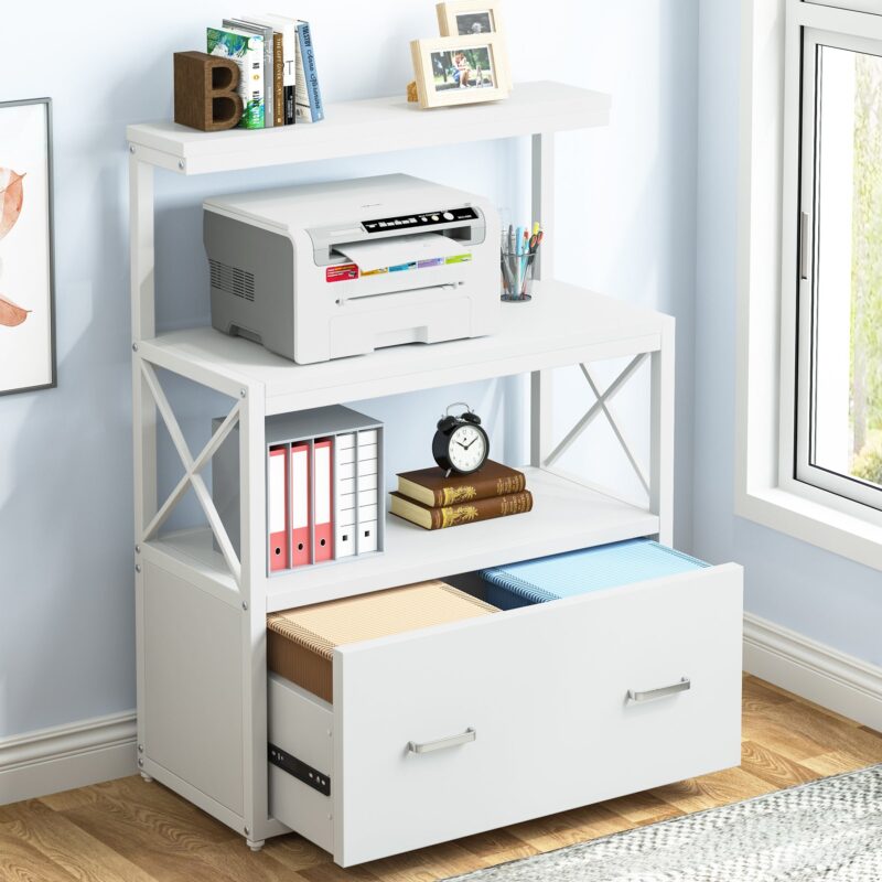 File Cabinet, Lateral Printer Stand with Drawer & Shelves - Image 9